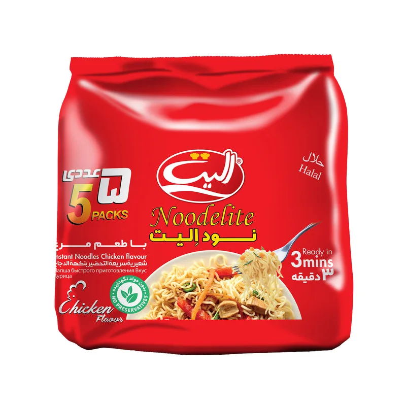 نودل با طعم مرغ الیت - 75 گرم بسته 5 عددی